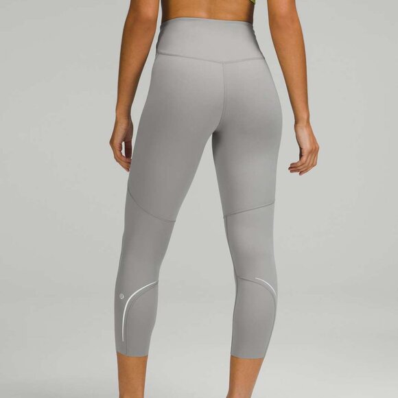 Lululemon Base Pace High-Rise Reflective Crop 23" Gull Grey - Picture 3 of 11